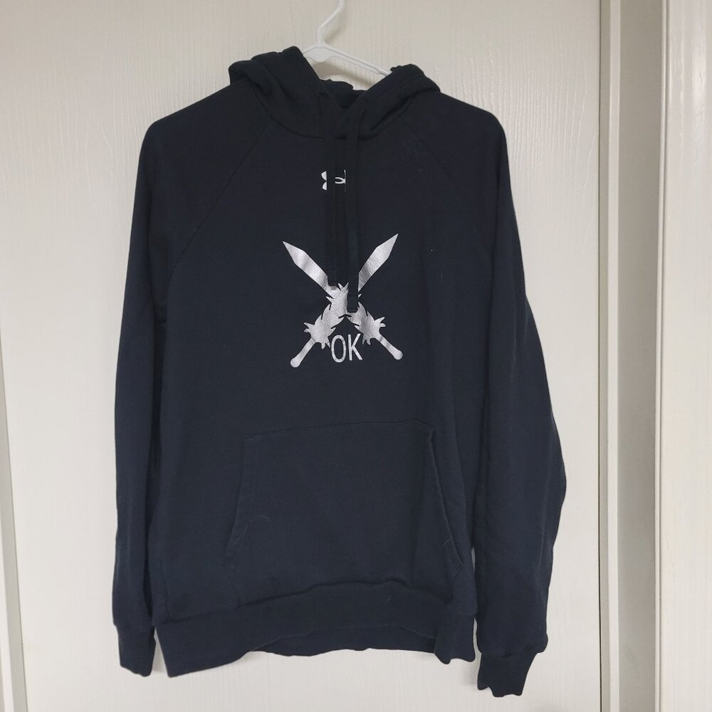 Mens Under Armour black hoodie with cross swords design - size m
